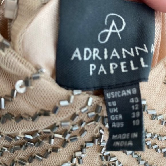 Adrianna Papell Beaded Tan Dress - Picture 7 of 8